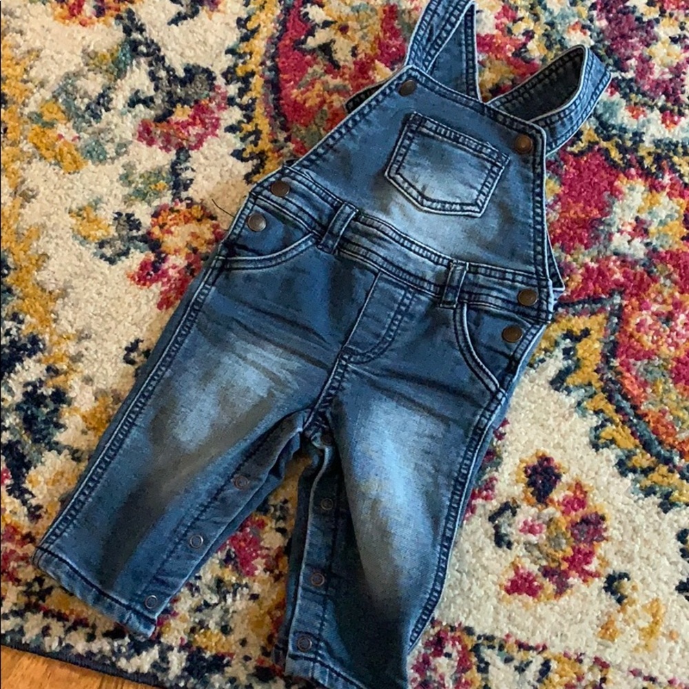 First Impressions 3-6M Denim Overalls